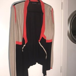 Willi Smith Fall Knit Black/Orange/Tan Cardigan